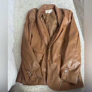 Brown Leather Blazer